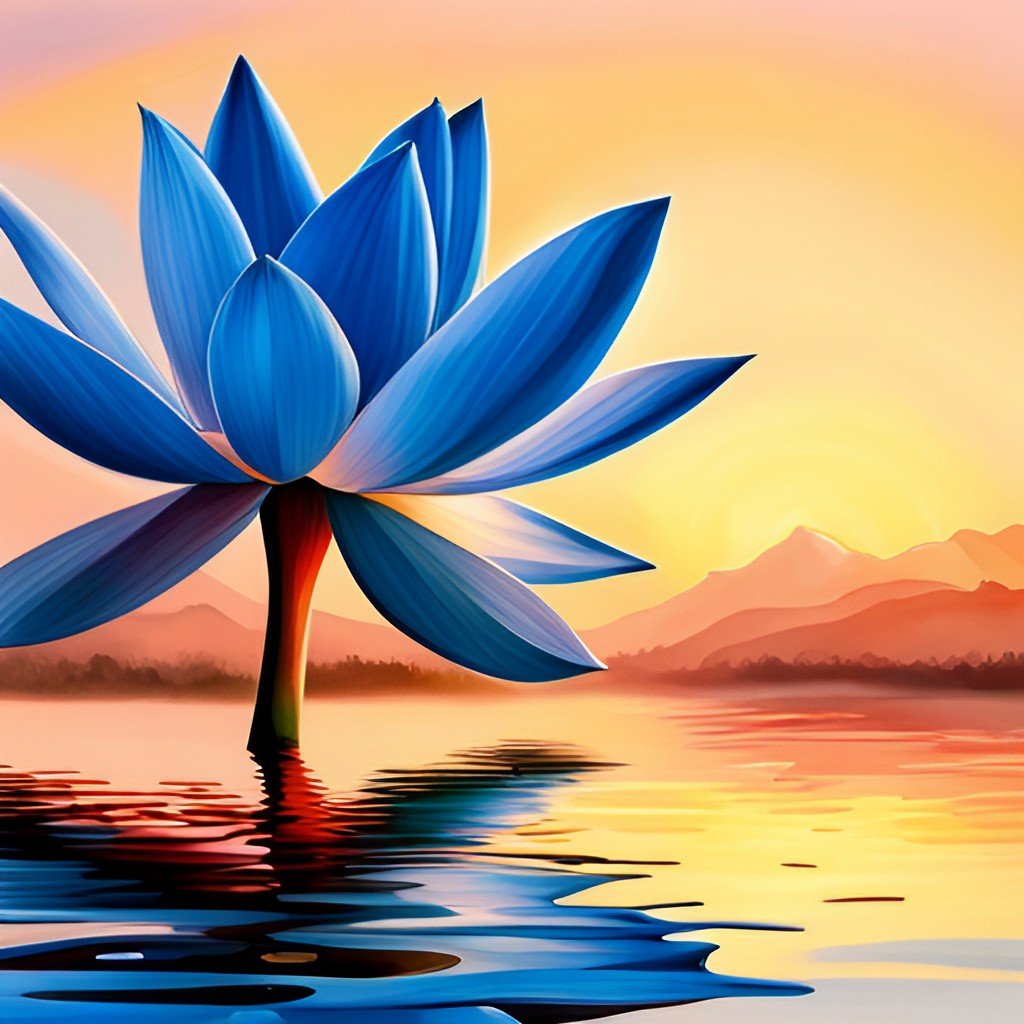 blue lotus in water